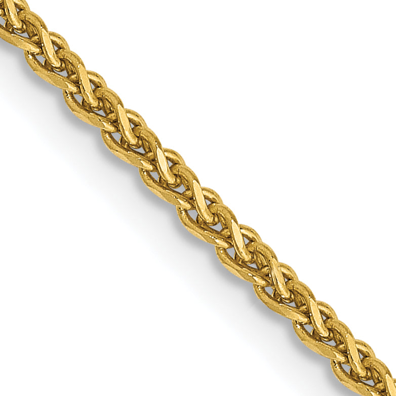 14K Yellow Gold 1.7mm Diamond-Cut Spiga With Lobster Clasp Chain Necklace