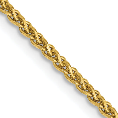 14K Yellow Gold 1.7mm Diamond-Cut Spiga With Lobster Clasp Chain Necklace