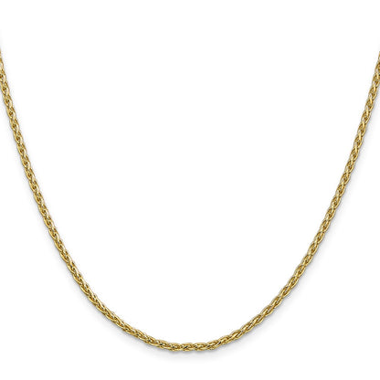 14K Yellow Gold 24 Inch 2.25mm Parisian Wheat With Lobster Clasp Chain Necklace