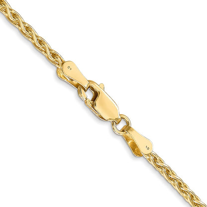 14K Yellow Gold 22 Inch 2.25mm Parisian Wheat With Lobster Clasp Chain Necklace