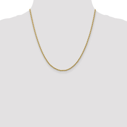 14K Yellow Gold 20 Inch 2.25mm Parisian Wheat With Lobster Clasp Chain Necklace