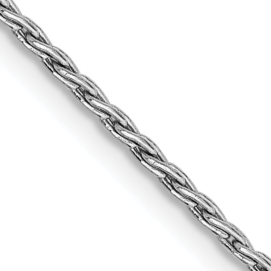 14K White Gold 20 Inch 1.25mm Round Parisian Wheat With Lobster Clasp Chain Necklace