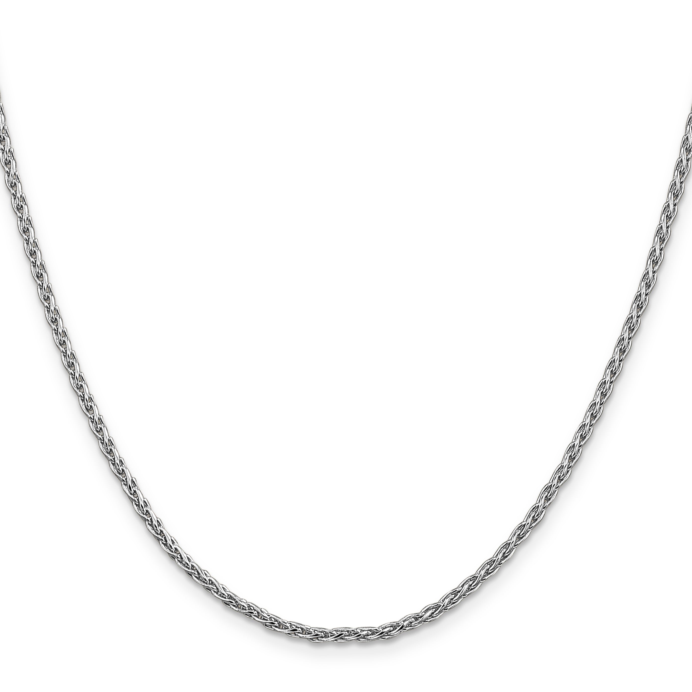 14K White Gold 24 Inch 2.25mm Parisian Wheat With Lobster Clasp Chain Necklace