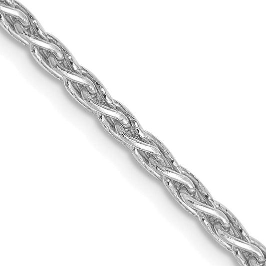 14K White Gold 16 Inch 2.25mm Parisian Wheat With Lobster Clasp Chain Necklace