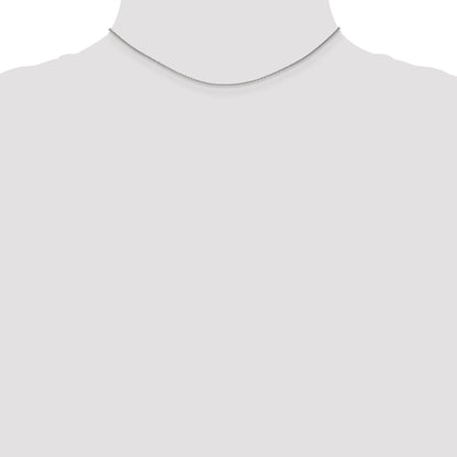 14K White Gold 14 Inch 1mm Round Open Link Cable With Lobster Clasp Chain Necklace