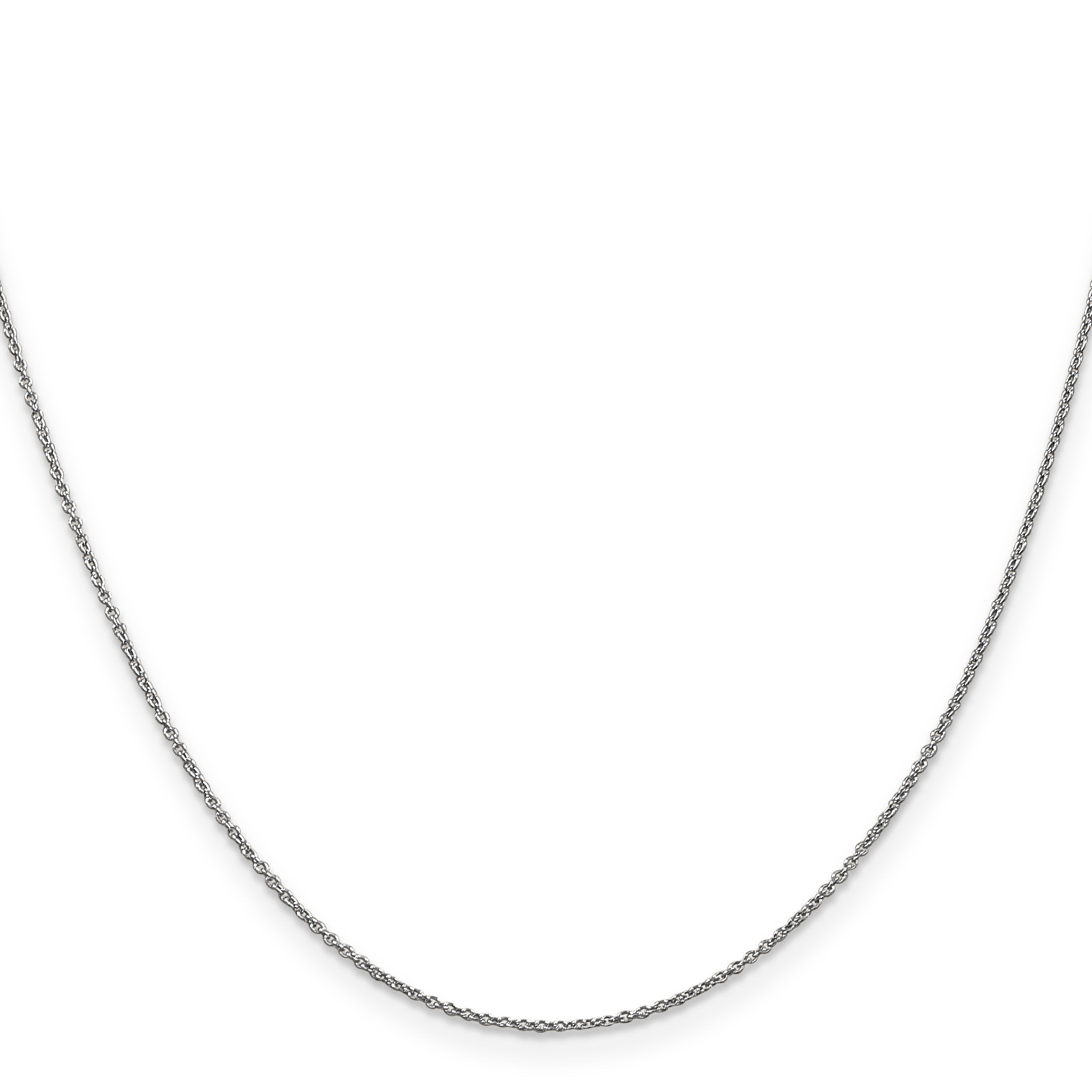 14K White Gold 14 Inch .9mm Cable With Lobster Clasp Chain Necklace