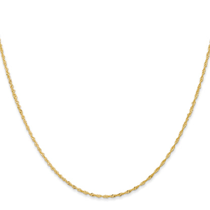14K Yellow Gold 20 Inch 1.10mm Singapore With Spring Ring Clasp Chain Necklace