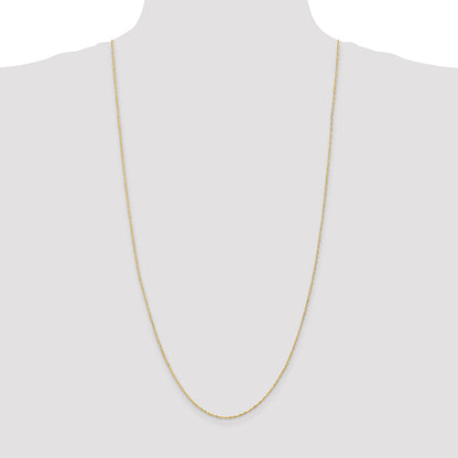 14K Yellow Gold 30 Inch 1.10mm Singapore With Spring Ring Clasp Chain Necklace