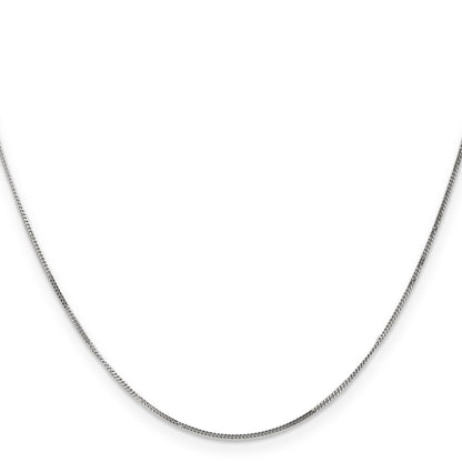 14K White Gold 13 Inch .9mm Curb With Spring Ring Clasp Pendant Chain Necklace