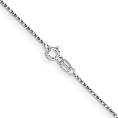 14K White Gold 13 Inch .9mm Curb With Spring Ring Clasp Pendant Chain Necklace
