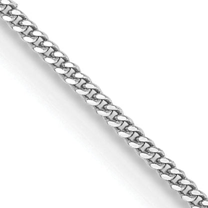 14K White Gold 20 Inch .9mm Curb With Spring Ring Clasp Pendant Chain Necklace