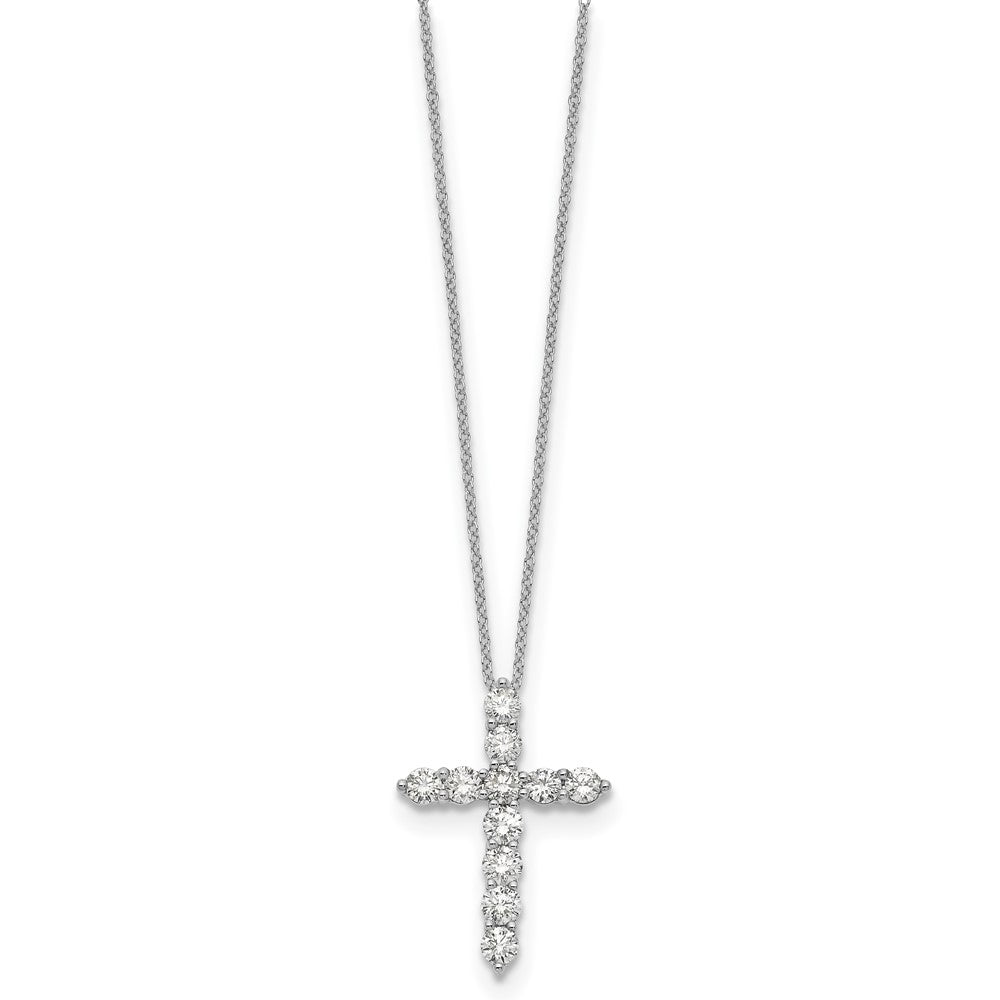 14K White Gold True Origin 1 1/2 Carat Lab Grown Diamond Vs Def 18 Inch Cross Pendant Necklace