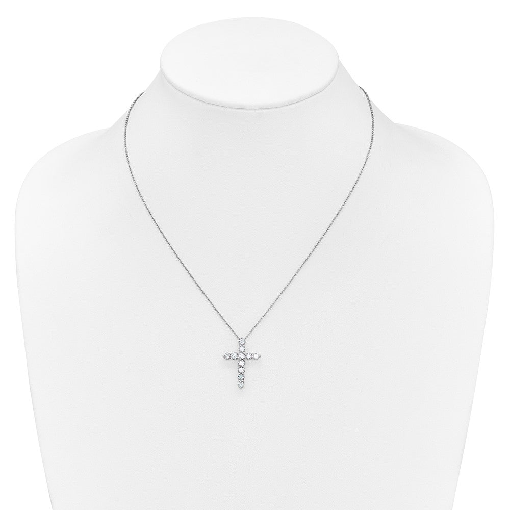 14K White Gold True Origin 1 1/2 Carat Lab Grown Diamond Vs Def 18 Inch Cross Pendant Necklace