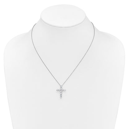 14K White Gold True Origin 1 1/2 Carat Lab Grown Diamond Vs Def 18 Inch Cross Pendant Necklace