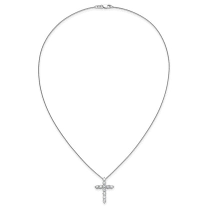 14K White Gold True Origin 1 1/2 Carat Lab Grown Diamond Vs Def 18 Inch Cross Pendant Necklace