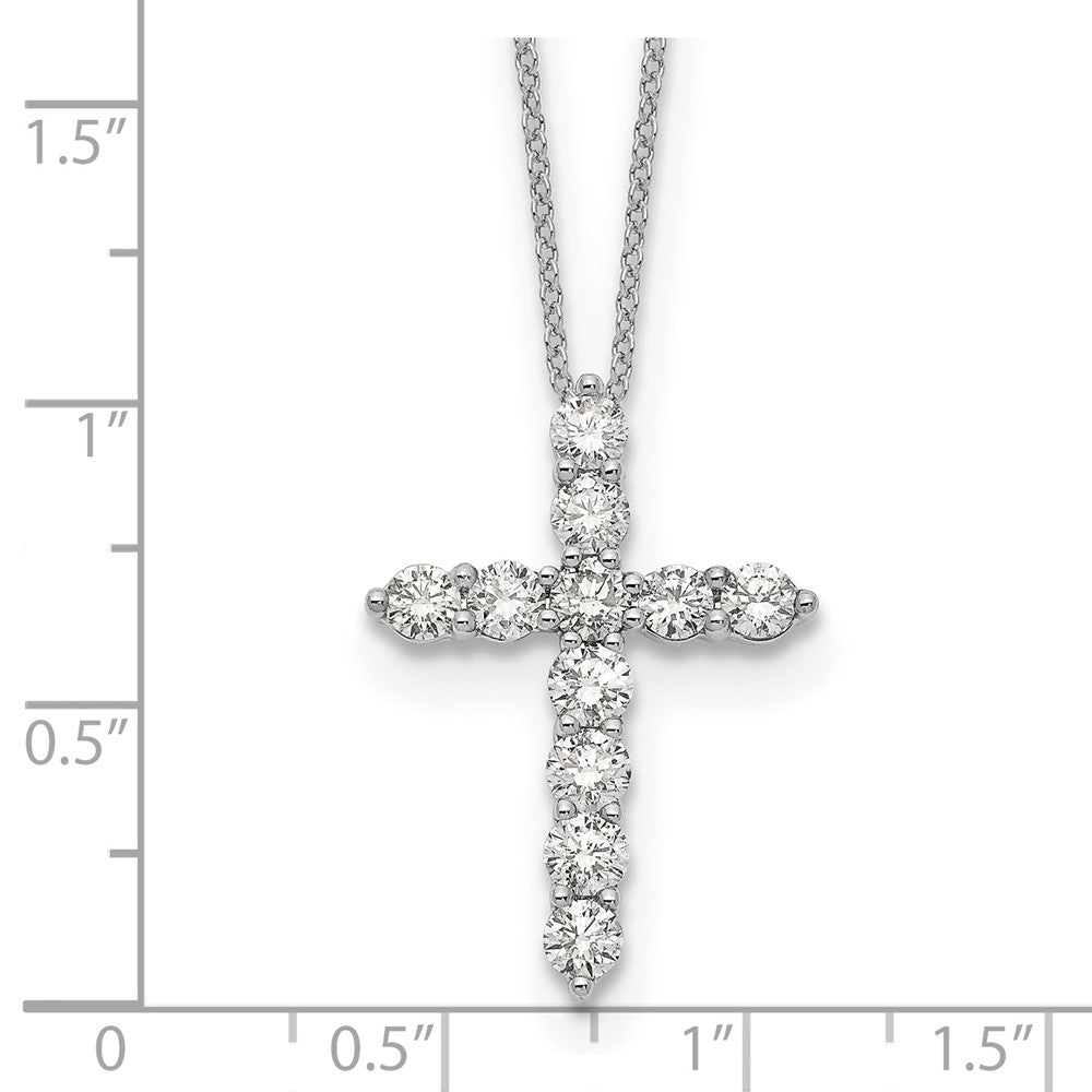 14K White Gold True Origin 1 1/2 Carat Lab Grown Diamond Vs Def 18 Inch Cross Pendant Necklace