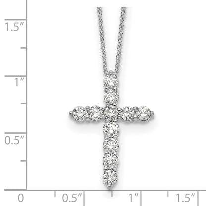 14K White Gold True Origin 1 1/2 Carat Lab Grown Diamond Vs Def 18 Inch Cross Pendant Necklace