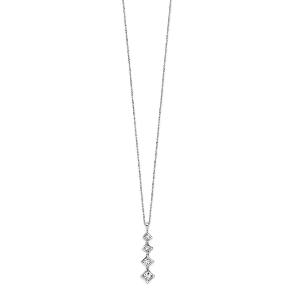 14K White Gold True Origin 3/8 Carat Lab Grown Diamond Vs Def 18 Inch Four Stone Pendant Necklace