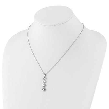 14K White Gold True Origin 3/8 Carat Lab Grown Diamond Vs Def 18 Inch Four Stone Pendant Necklace