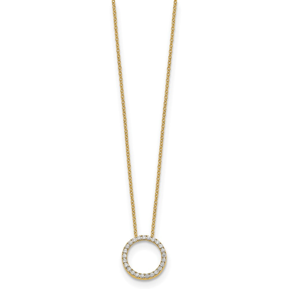 14K Yellow Gold True Origin 1/4 Carat Lab Grown Diamond Vs Def 18 Inch Eternity Pendant Necklace