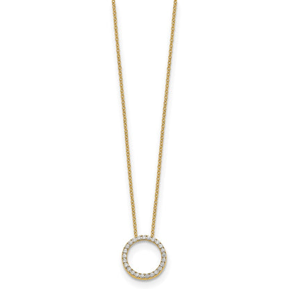 14K Yellow Gold True Origin 1/4 Carat Lab Grown Diamond Vs Def 18 Inch Eternity Pendant Necklace