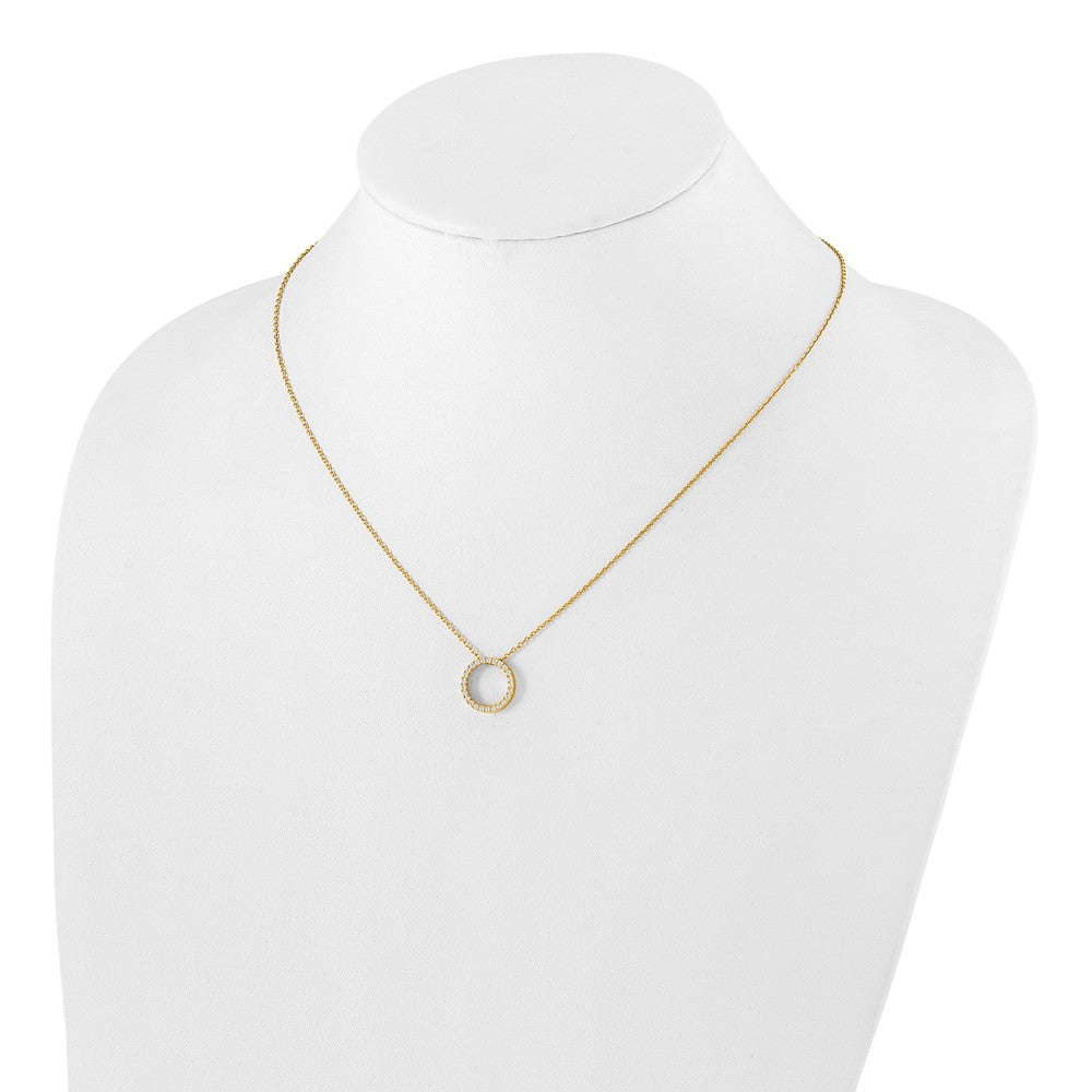 14K Yellow Gold True Origin 1/4 Carat Lab Grown Diamond Vs Def 18 Inch Eternity Pendant Necklace