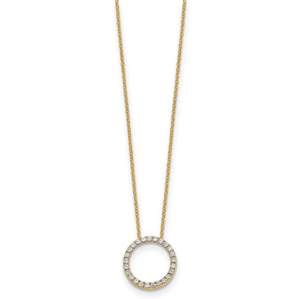 14K Yellow Gold True Origin 1/2 Carat Lab Grown Diamond Vs Def 18 Inch Eternity Pendant Necklace
