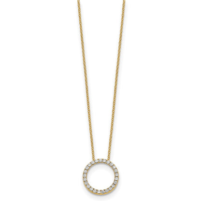 14K Yellow Gold True Origin 1/2 Carat Lab Grown Diamond Vs Def 18 Inch Eternity Pendant Necklace