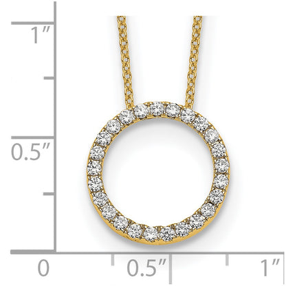 14K Yellow Gold True Origin 1/2 Carat Lab Grown Diamond Vs Def 18 Inch Eternity Pendant Necklace