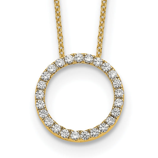 14K Yellow Gold True Origin 1/2 Carat Lab Grown Diamond Vs Def 18 Inch Eternity Pendant Necklace