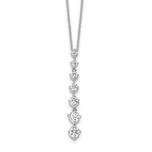 14K White Gold True Origin 1 Carat Lab Grown Diamond Vs Def 18 Inch Seven Stone Pendant Necklace
