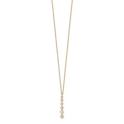14K Yellow Gold True Origin 1 Carat Lab Grown Diamond Vs Def 18 Inch Seven Stone Pendant Necklace