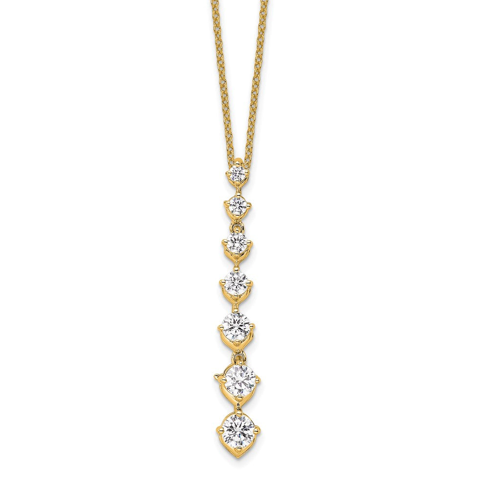 14K Yellow Gold True Origin 1 Carat Lab Grown Diamond Vs Def 18 Inch Seven Stone Pendant Necklace