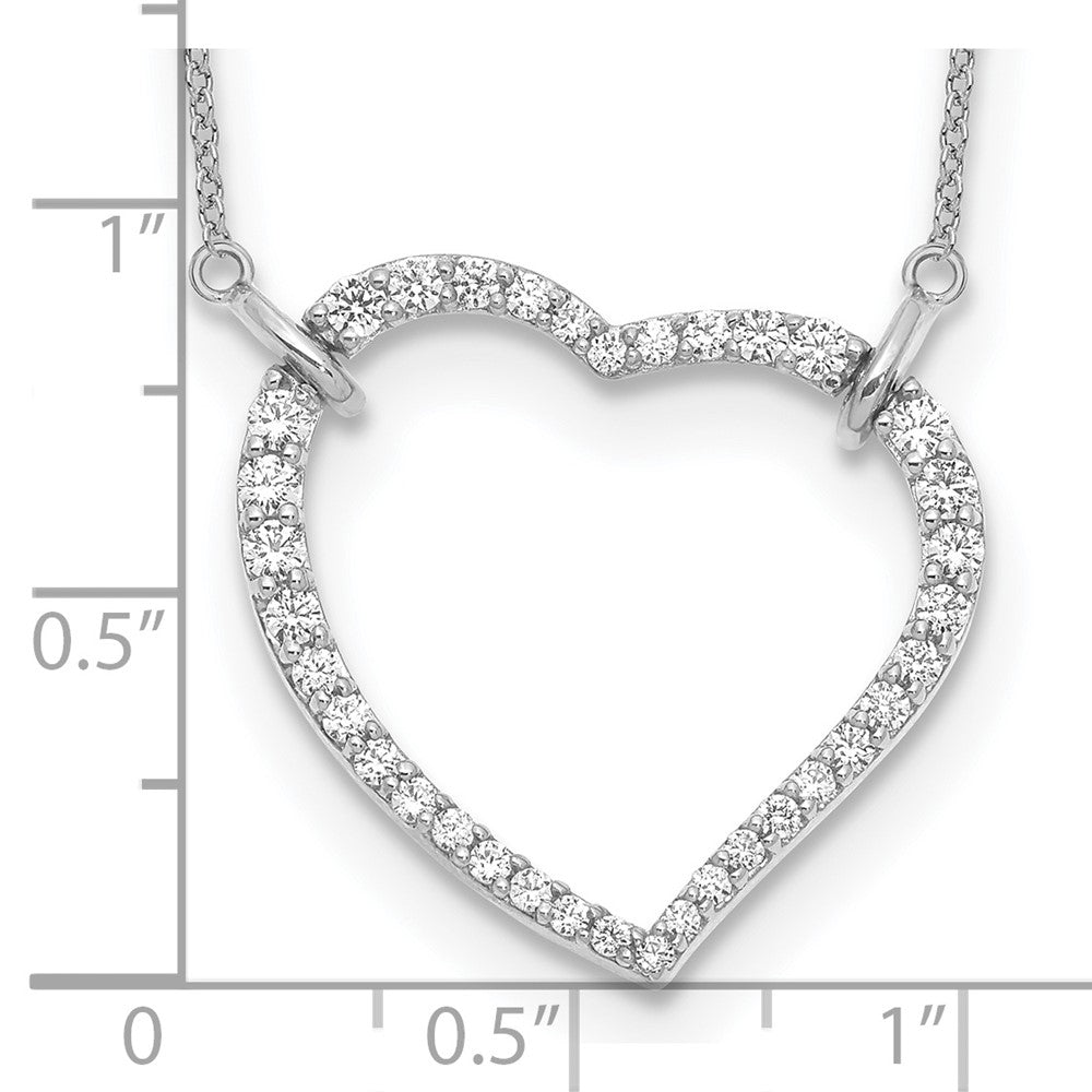 14K White Gold True Origin 3/4 Carat Lab Grown Diamond Vs Def 18 Inch Open Heart Pendant Necklace