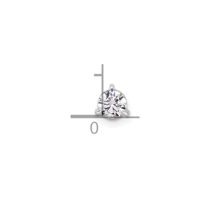 14k White Gold 3/8 Ct. Lab Grown Diamond VS/SI+ G+ Round Complete Three Prong Chain Slide Pendant