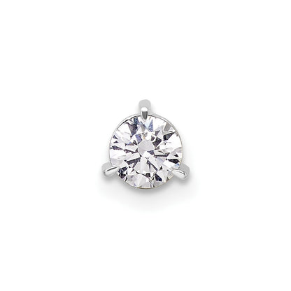 14k White Gold 3/8 Ct. Lab Grown Diamond VS/SI+ G+ Round Complete Three Prong Chain Slide Pendant