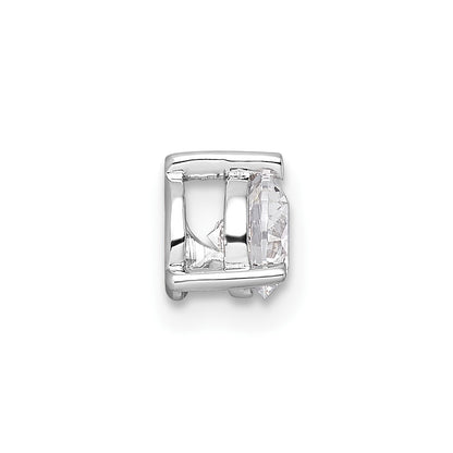 14k White Gold 1/2 Ct. Lab Grown Diamond VS/SI+ G+ Round Complete Three Prong Chain Slide Pendant