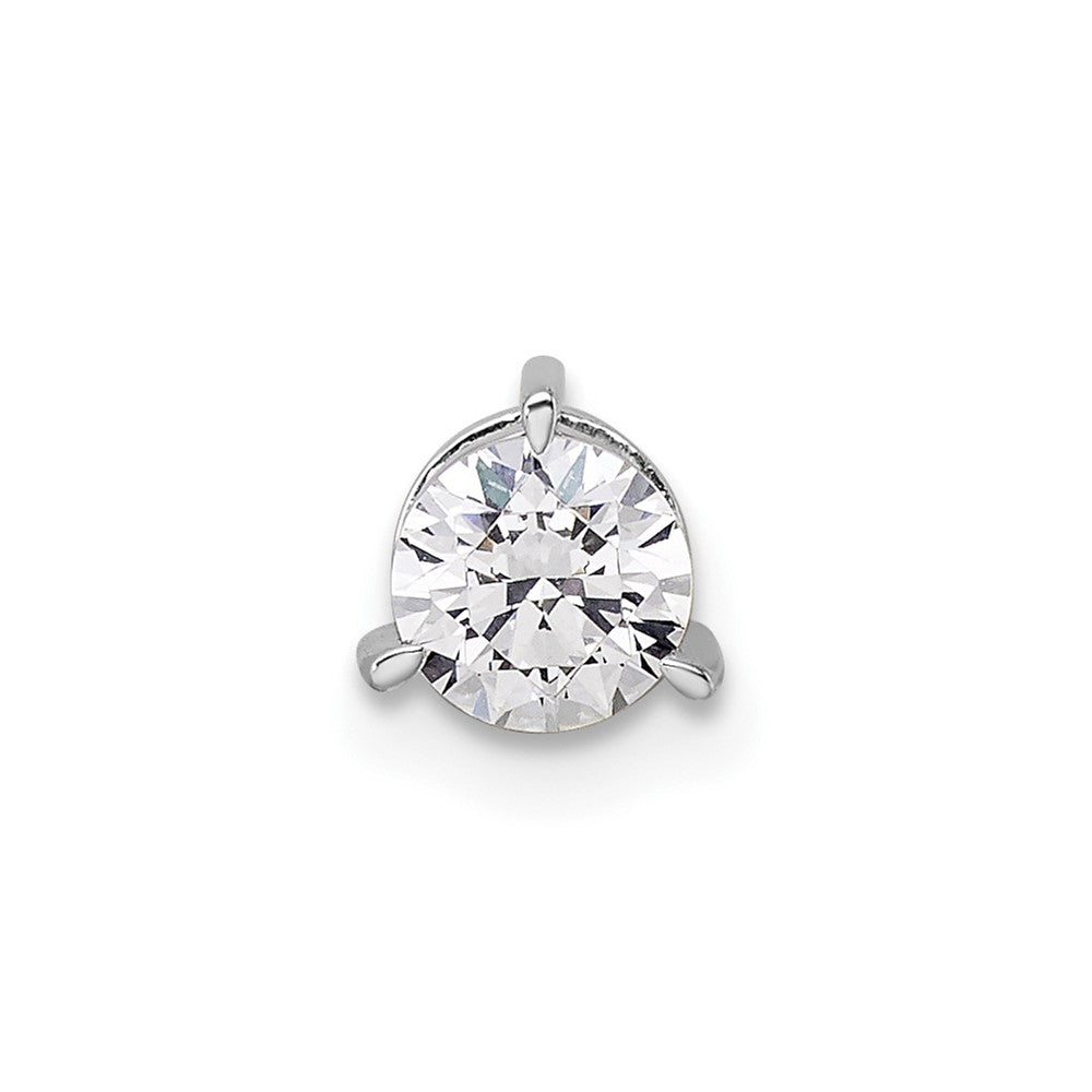 14k White Gold 1/2 Ct. Lab Grown Diamond VS/SI+ G+ Round Complete Three Prong Chain Slide Pendant