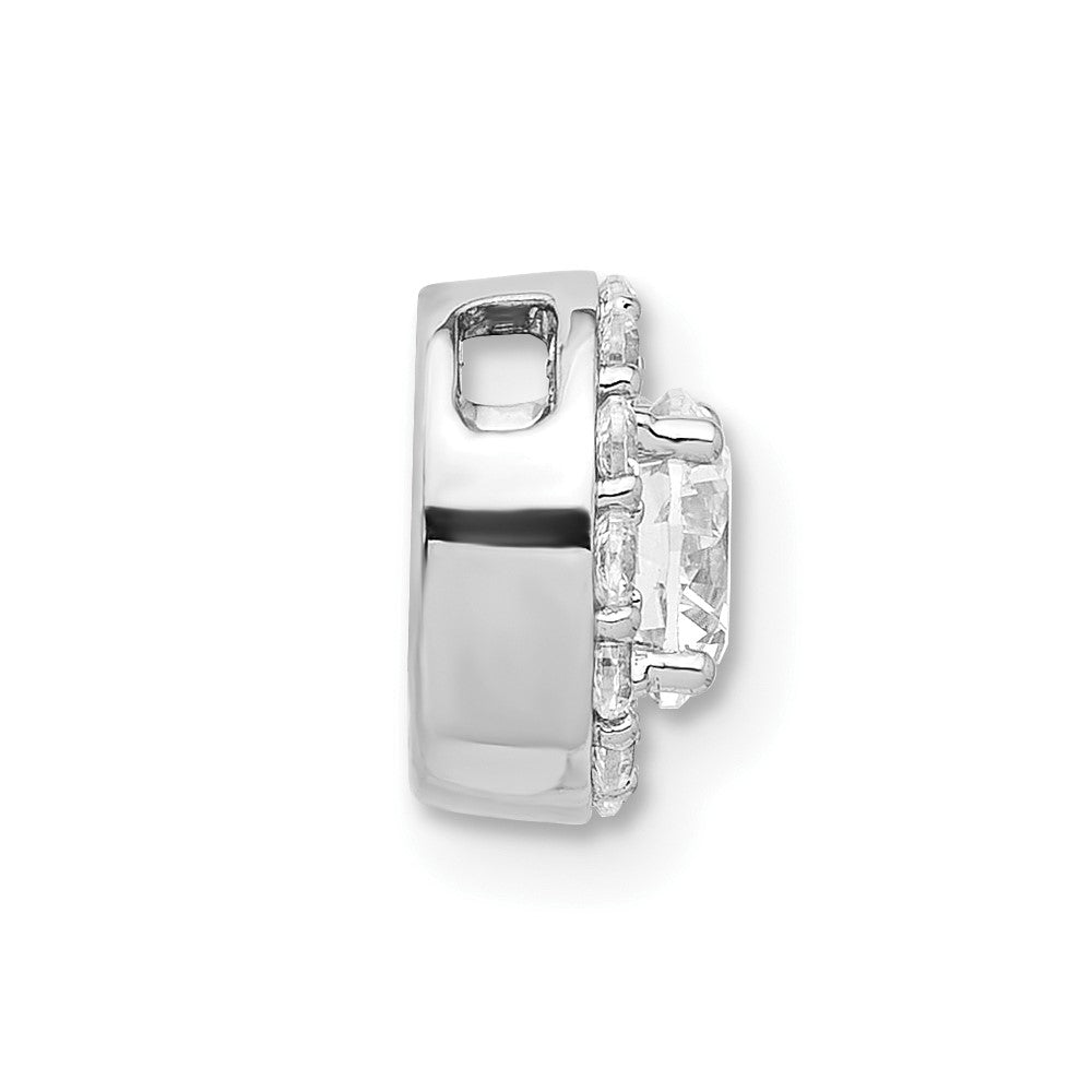 14k White Gold 3/4 Ct. Lab Grown Diamond VS/SI+ G+ Round Halo Chain Slide Pendant