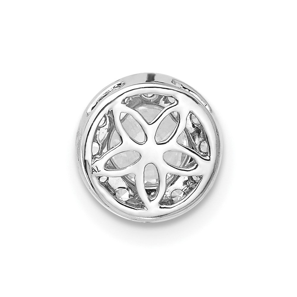 14k White Gold 3/4 Ct. Lab Grown Diamond VS/SI+ G+ Round Halo Chain Slide Pendant