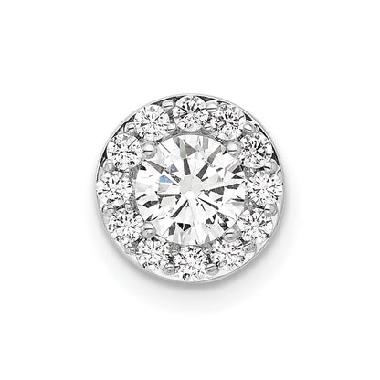 14k White Gold 3/4 Ct. Lab Grown Diamond VS/SI+ G+ Round Halo Chain Slide Pendant