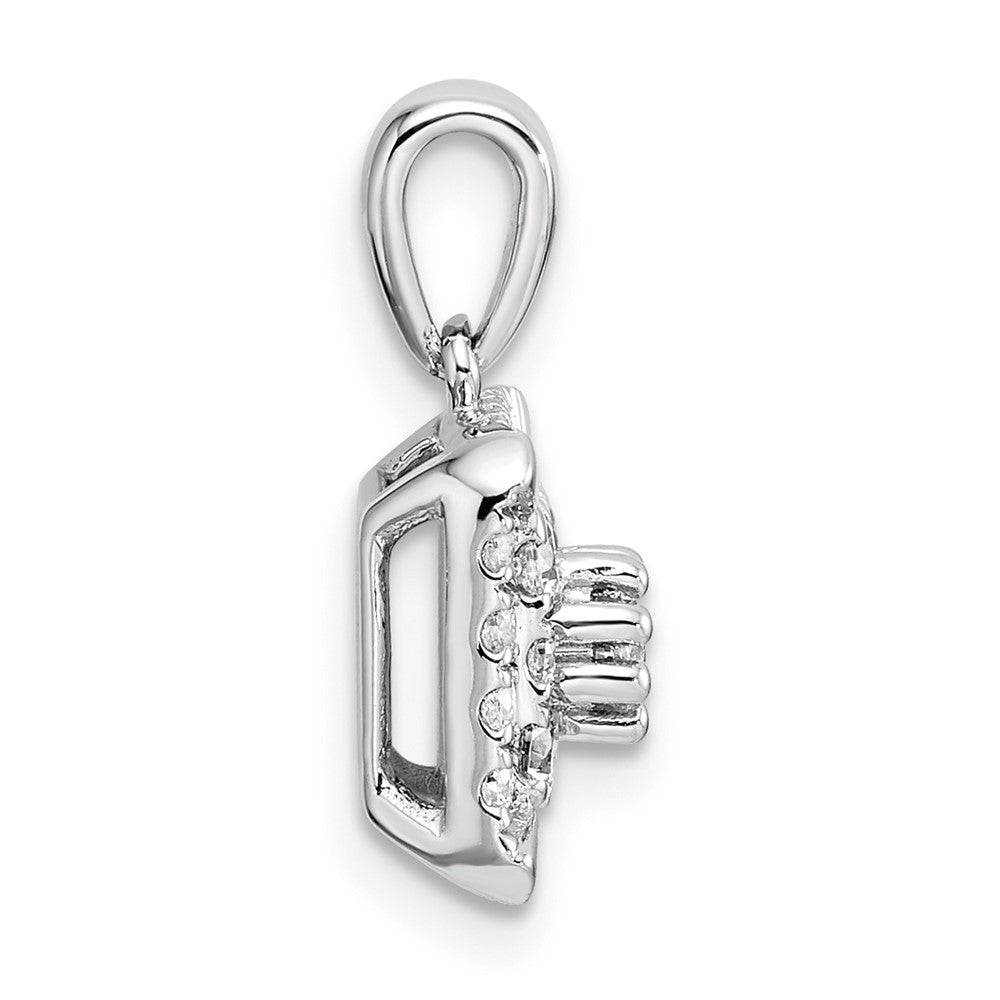 14k White Gold 1/2 Ct. Lab Grown Diamond VS/SI+ G+ Complete Square Cluster Pendant
