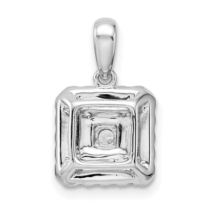 14k White Gold 1/2 Ct. Lab Grown Diamond VS/SI+ G+ Complete Square Cluster Pendant