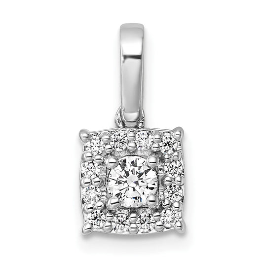 14k White Gold 1/2 Ct. Lab Grown Diamond VS/SI+ G+ Complete Square Pendant