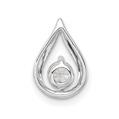 14k White Gold 1/4 Ct. Lab Grown Diamond VS/SI+ G+ Teardrop Chain Slide Pendant