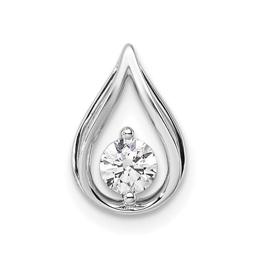 14k White Gold 1/4 Ct. Lab Grown Diamond VS/SI+ G+ Teardrop Chain Slide Pendant