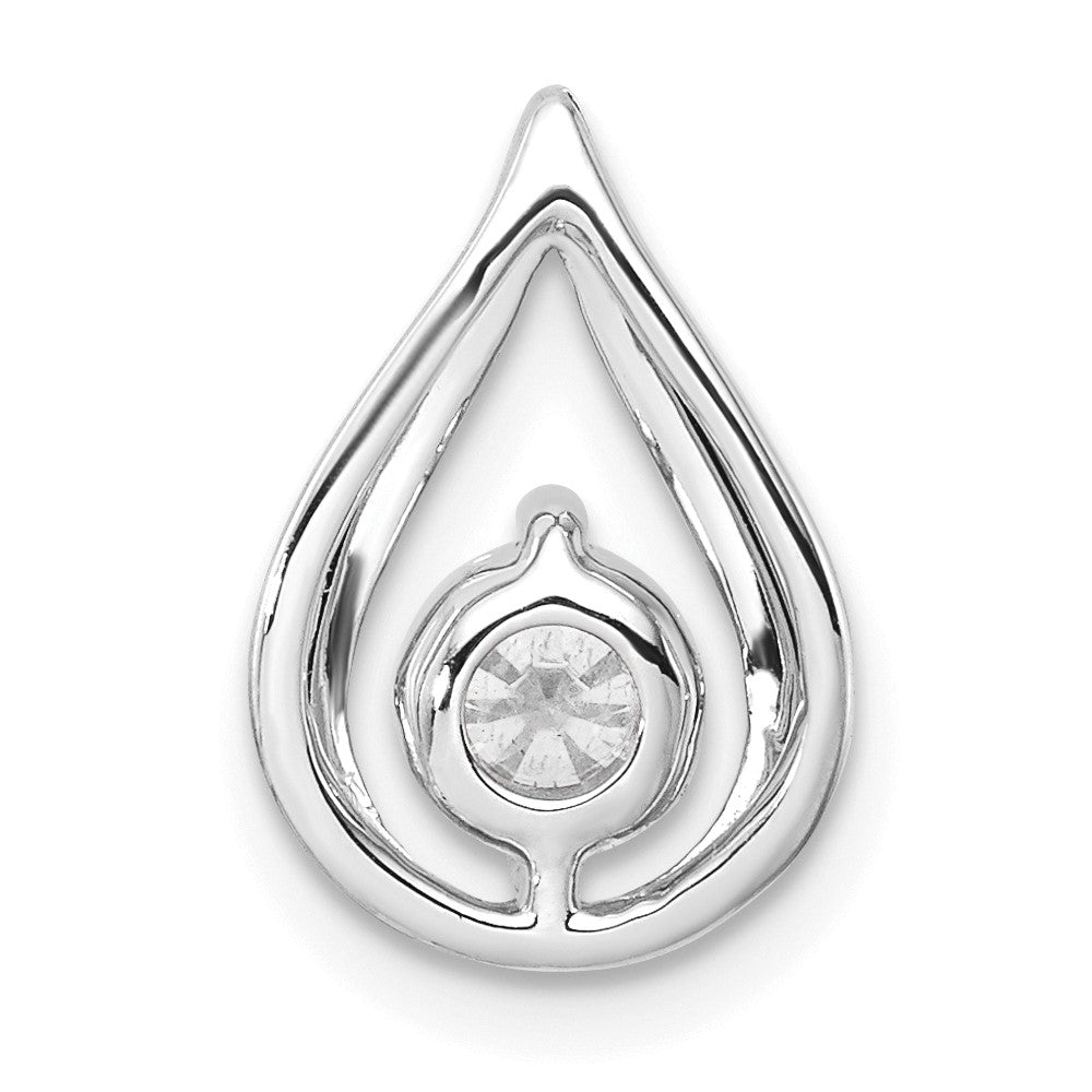 14k White Gold 1/2 Ct. Lab Grown Diamond VS/SI+ G+ Teardrop Chain Slide Pendant