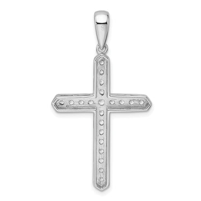 14k White Gold 3/4 Ct. Lab Grown Diamond VS/SI+ G+ Cross Pendant