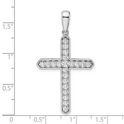 14k White Gold 3/4 Ct. Lab Grown Diamond VS/SI+ G+ Cross Pendant