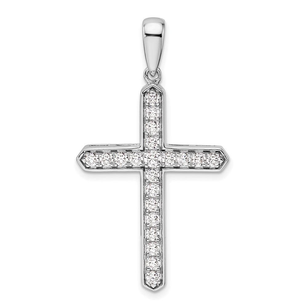 14k White Gold 3/4 Ct. Lab Grown Diamond VS/SI+ G+ Cross Pendant